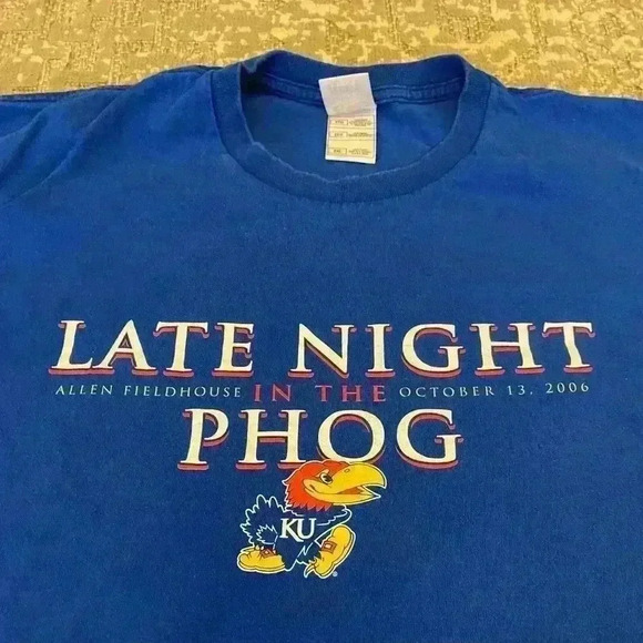 Kansas Jayhawks 2006 Late Night Short Sleeve size 2XL color Blue - Picture 2 of 6
